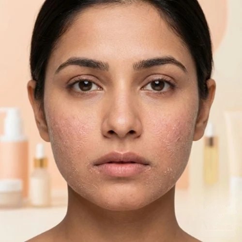 Deep cracks across dry skin — dry and sensitive skin.